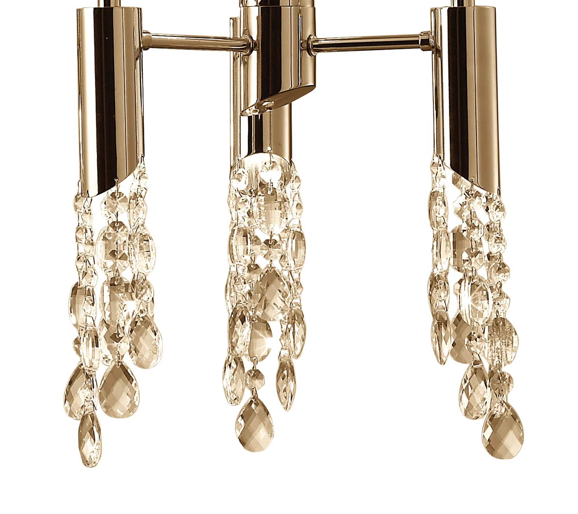 Tiffany FG Crystal Pendant 6+6 Light M3853FG  Mantra Tiffany French Gold-Cream
